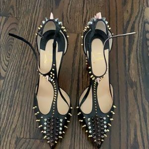 SOLD! SOLD! Christian Louboutin spiked chunky heel